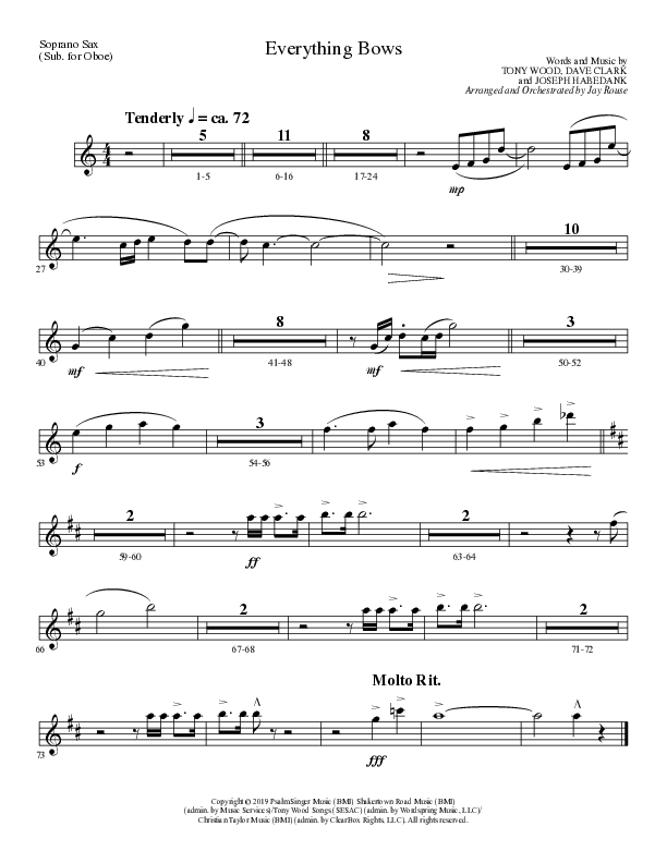 Everything Bows (Choral Anthem SATB) Oboe (Lillenas Choral / Arr. Jay Rouse)