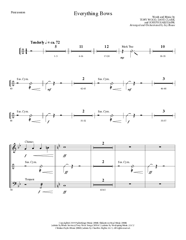 Everything Bows (Choral Anthem SATB) Percussion (Lillenas Choral / Arr. Jay Rouse)