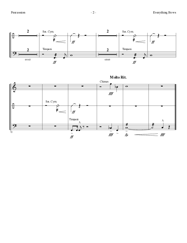 Everything Bows (Choral Anthem SATB) Percussion (Lillenas Choral / Arr. Jay Rouse)