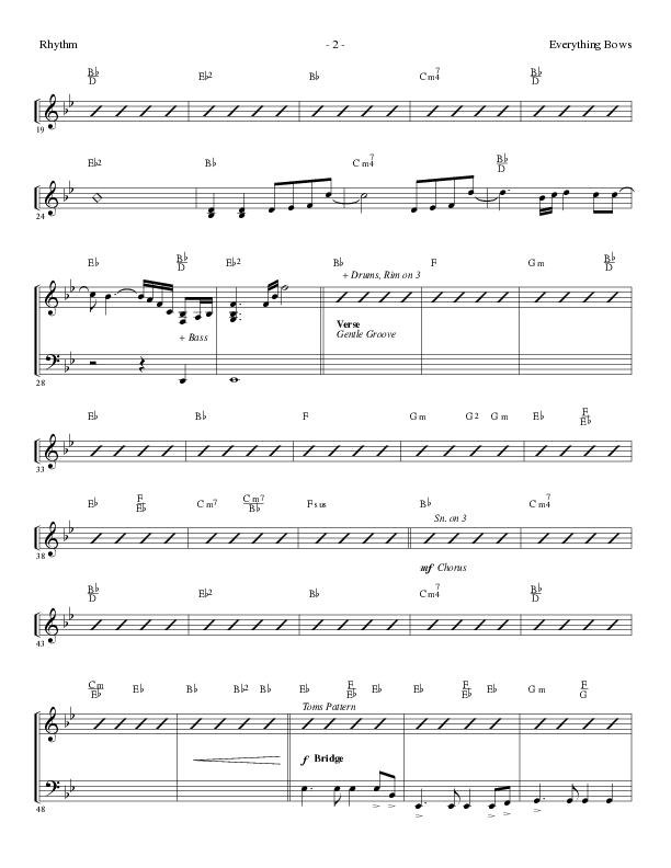 Everything Bows (Choral Anthem SATB) Rhythm Chart (Lillenas Choral / Arr. Jay Rouse)