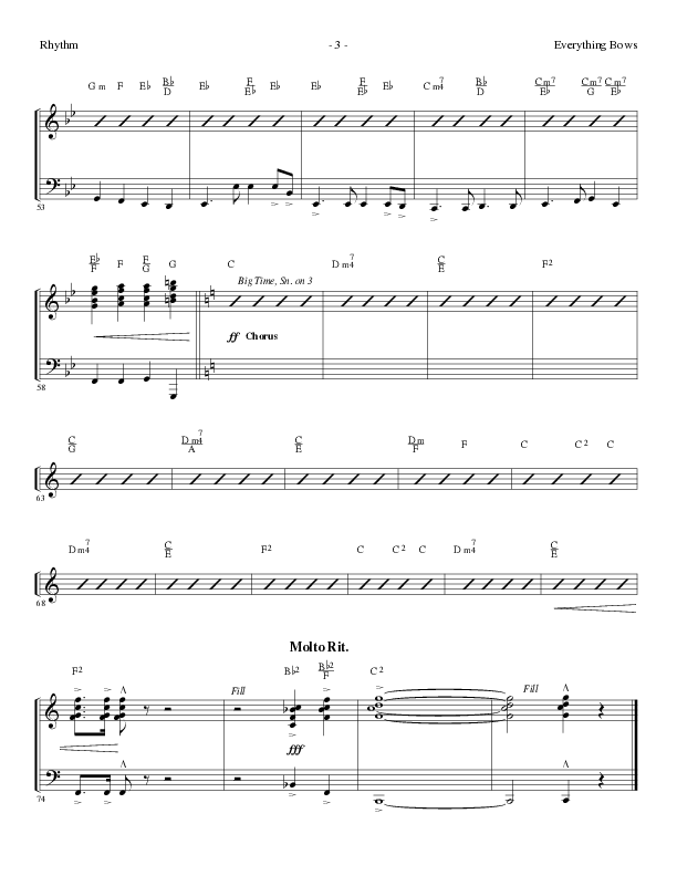 Everything Bows (Choral Anthem SATB) Rhythm Chart (Lillenas Choral / Arr. Jay Rouse)