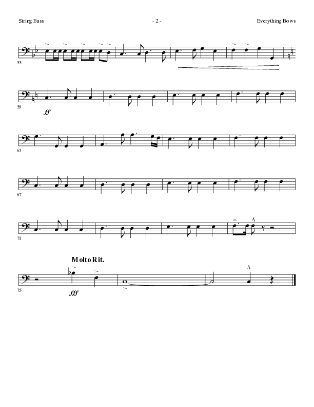 Everything Bows (Choral Anthem SATB) String Bass (Lillenas Choral / Arr. Jay Rouse)