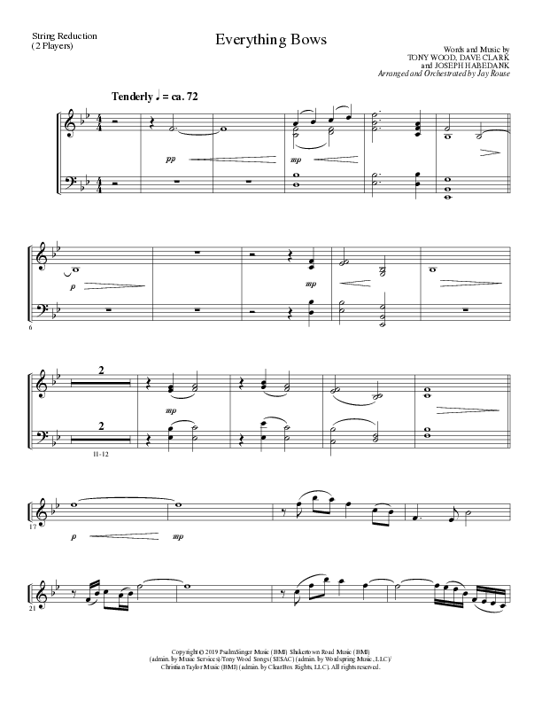 Everything Bows (Choral Anthem SATB) String Reduction (Lillenas Choral / Arr. Jay Rouse)