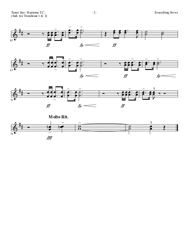 Everything Bows (Choral Anthem SATB) Tenor Sax/Baritone T.C. (Lillenas Choral / Arr. Jay Rouse)