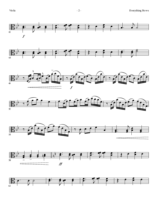 Everything Bows (Choral Anthem SATB) Viola (Lillenas Choral / Arr. Jay Rouse)