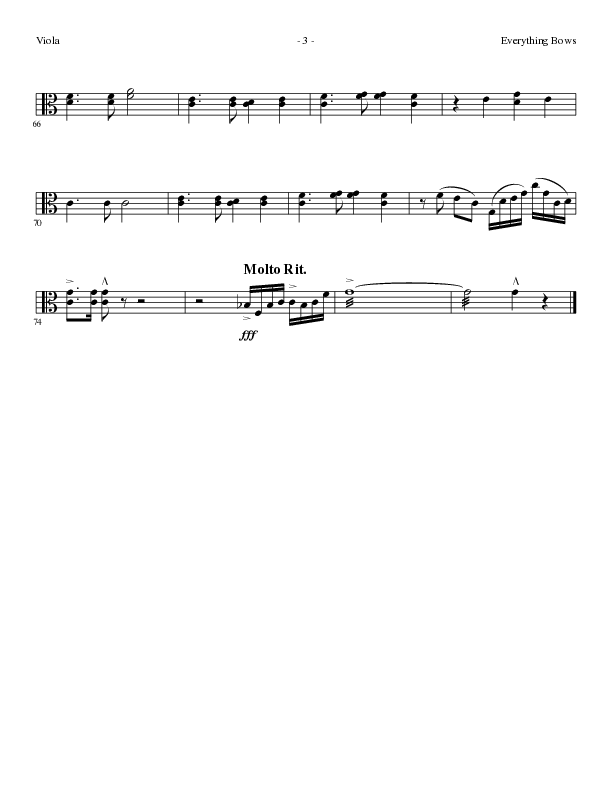 Everything Bows (Choral Anthem SATB) Viola (Lillenas Choral / Arr. Jay Rouse)