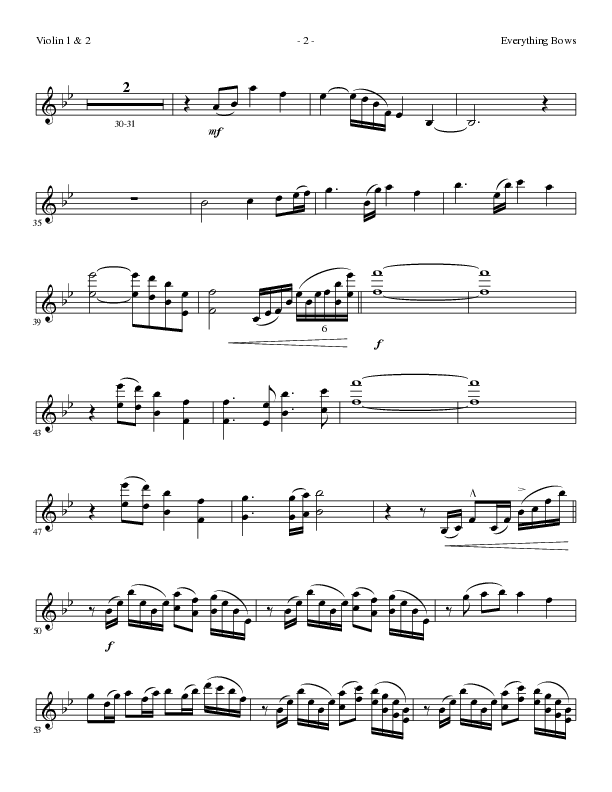 Everything Bows (Choral Anthem SATB) Violin 1/2 (Lillenas Choral / Arr. Jay Rouse)