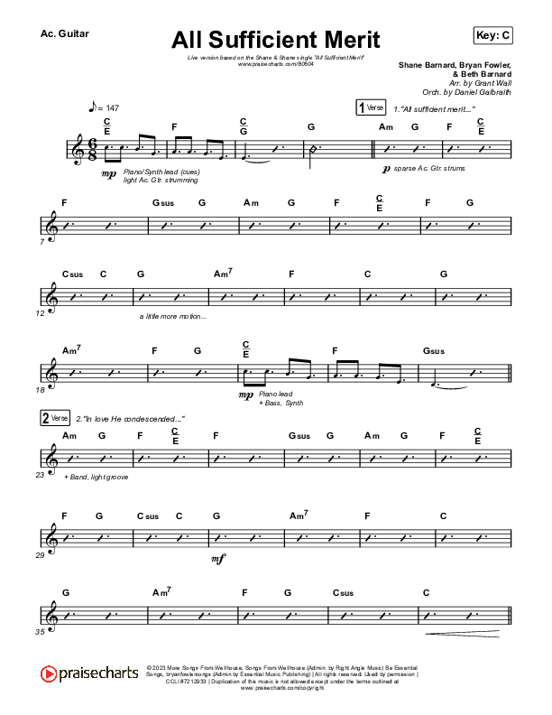 All Sufficient Merit (Live) Acoustic Guitar (Shane & Shane)