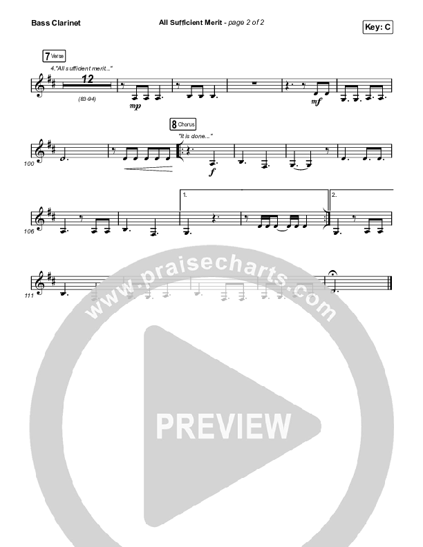 All Sufficient Merit (Live) Bass Clarinet (Shane & Shane)