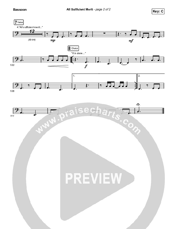 All Sufficient Merit (Live) Bassoon (Shane & Shane)