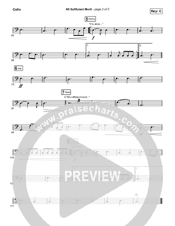 All Sufficient Merit (Live) Cello (Shane & Shane)