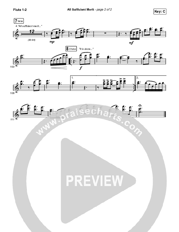 All Sufficient Merit (Live) Flute 1,2 (Shane & Shane)