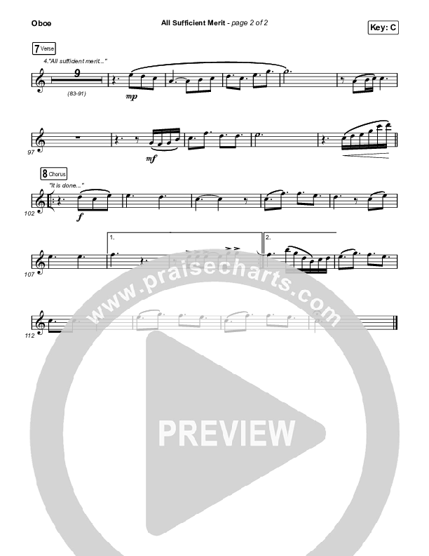 All Sufficient Merit (Live) Oboe (Shane & Shane)