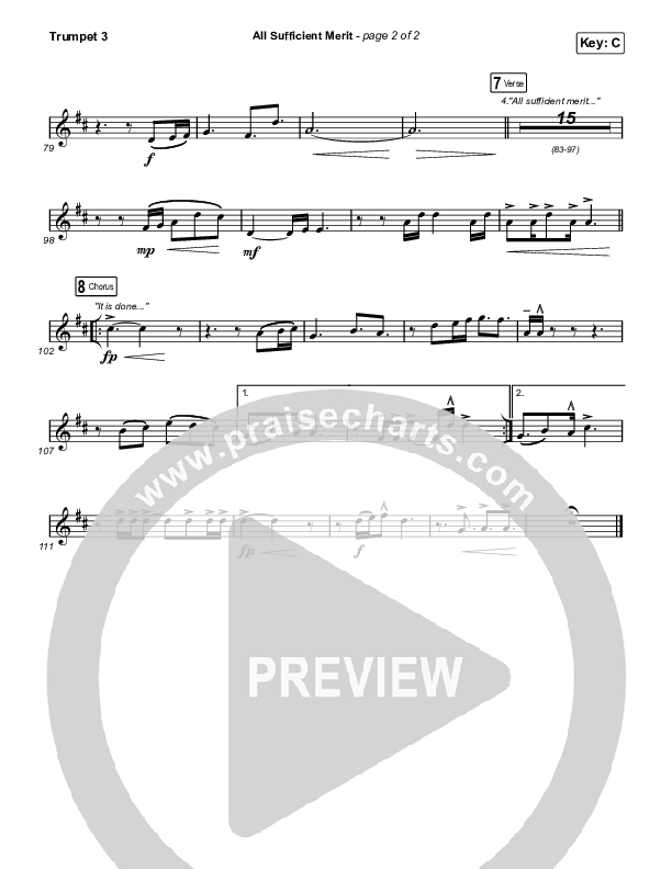 All Sufficient Merit (Live) Trumpet 3 (Shane & Shane)