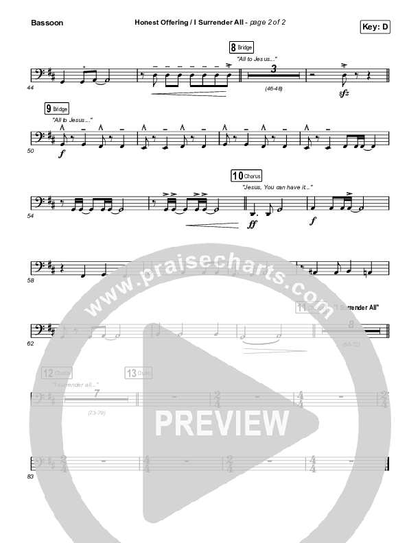 Honest Offering / I Surrender All (Live) Bassoon (CAIN)