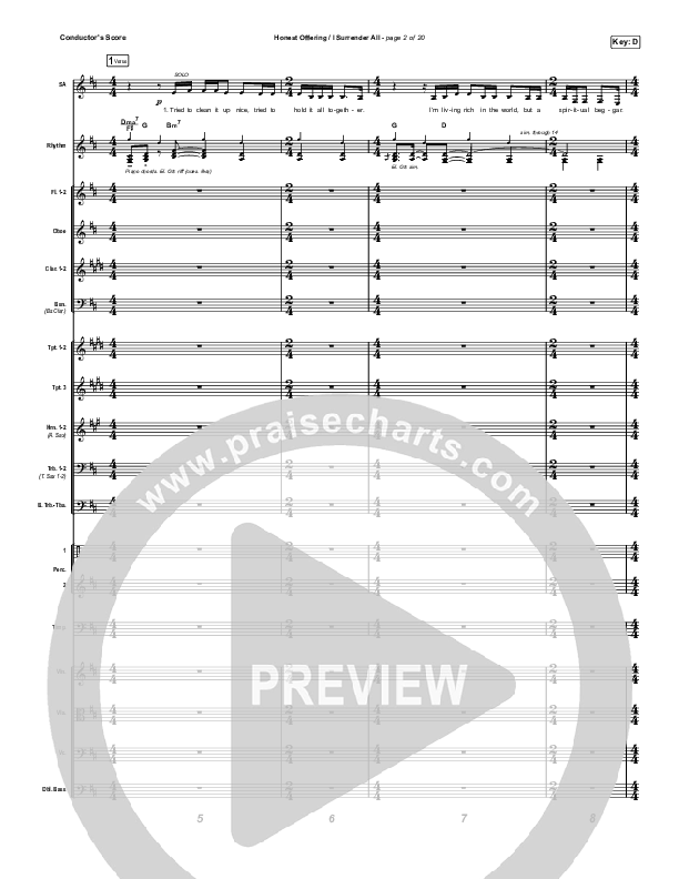 Honest Offering / I Surrender All (Live) Orchestration (CAIN)