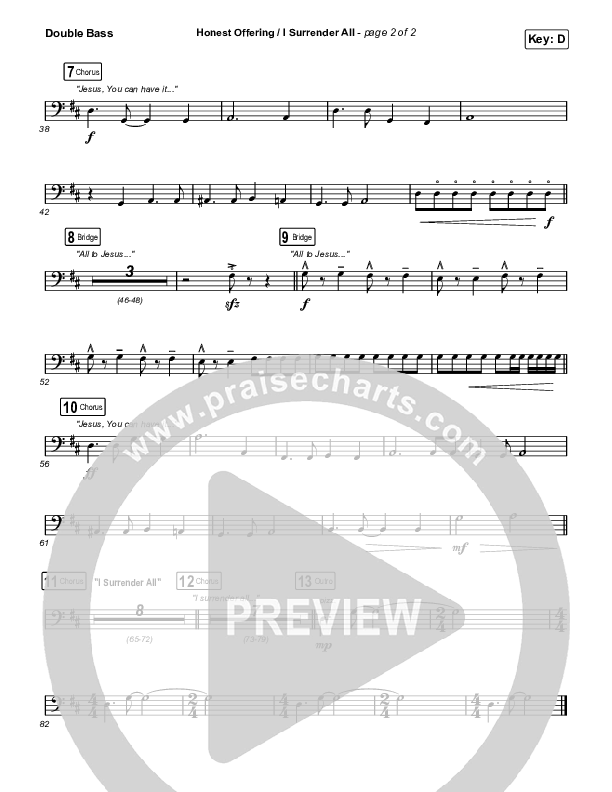 Honest Offering / I Surrender All (Live) Double Bass (CAIN)