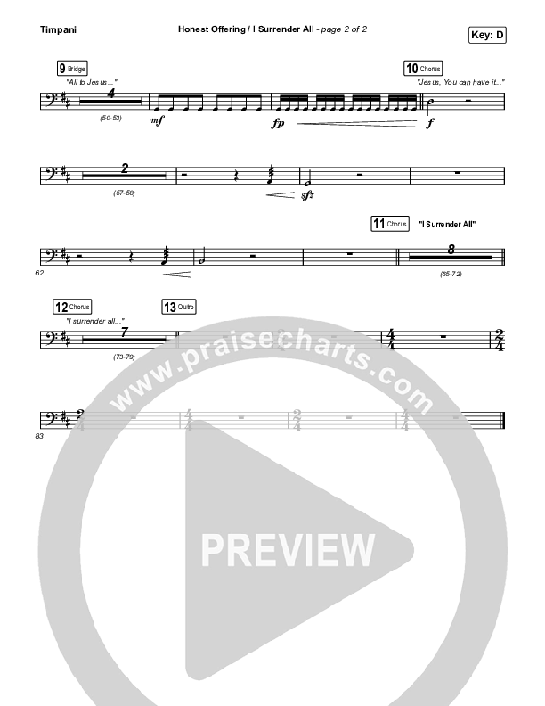 Honest Offering / I Surrender All (Live) Timpani (CAIN)