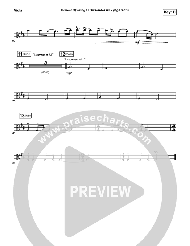 Honest Offering / I Surrender All (Live) Viola (CAIN)