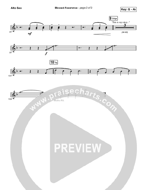 Blessed Assurance (Live) Alto Sax (CAIN / David Leonard)