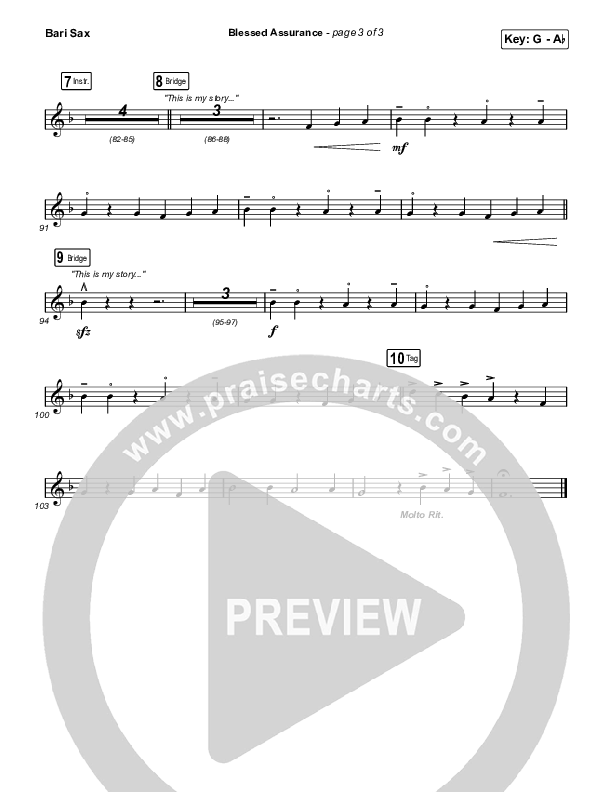 Blessed Assurance (Live) Bari Sax (CAIN / David Leonard)