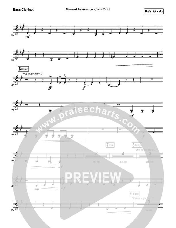 Blessed Assurance (Live) Bass Clarinet (CAIN / David Leonard)