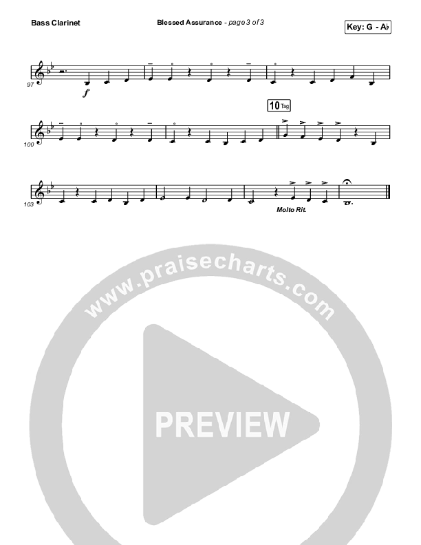 Blessed Assurance (Live) Bass Clarinet (CAIN / David Leonard)