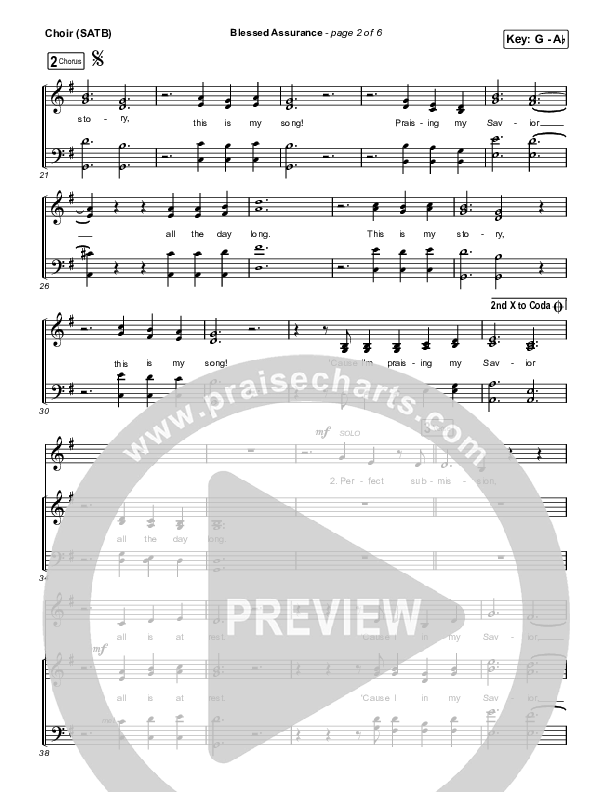 Blessed Assurance (Live) Choir Sheet (SATB) (CAIN / David Leonard)