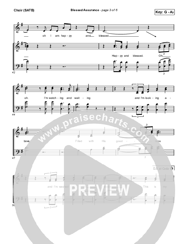 Blessed Assurance (Live) Choir Sheet (SATB) (CAIN / David Leonard)