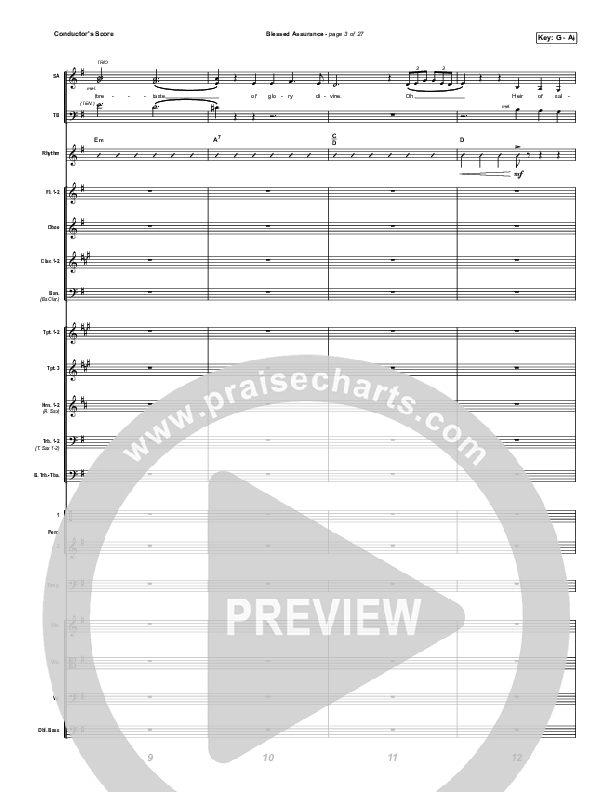 Blessed Assurance (Live) Conductor's Score (CAIN / David Leonard)