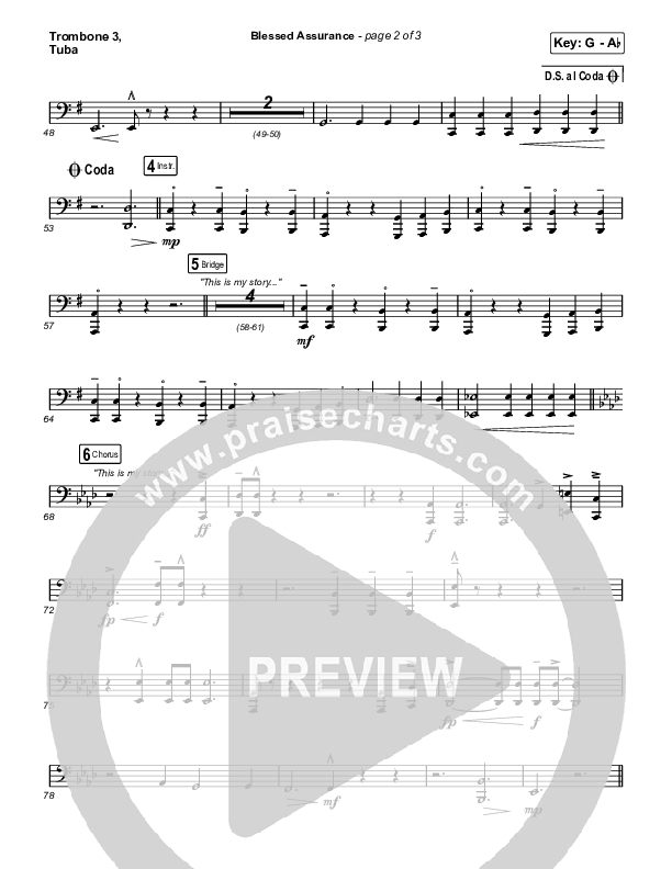 Blessed Assurance (Live) Trombone 3/Tuba (CAIN / David Leonard)