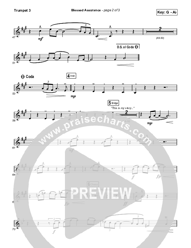 Blessed Assurance (Live) Trumpet 3 (CAIN / David Leonard)