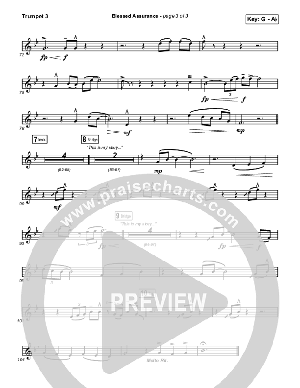 Blessed Assurance (Live) Trumpet 3 (CAIN / David Leonard)