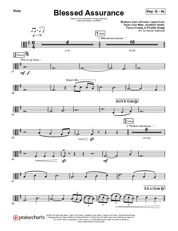 Blessed Assurance (Live) Viola (CAIN / David Leonard)