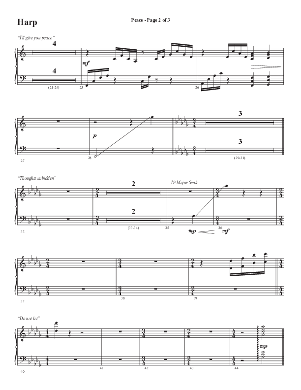 Peace (Choral Anthem SATB) Harp (Semsen Music / Arr. Daniel Semsen)