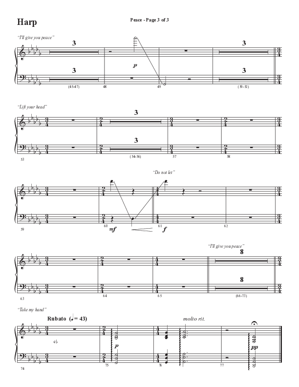 Peace (Choral Anthem SATB) Harp (Semsen Music / Arr. Daniel Semsen)