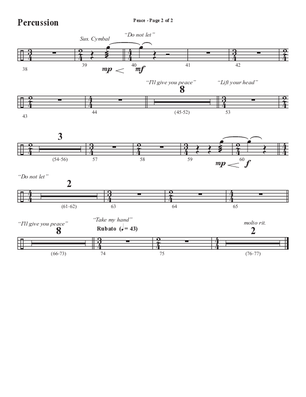 Peace (Choral Anthem SATB) Percussion (Semsen Music / Arr. Daniel Semsen)