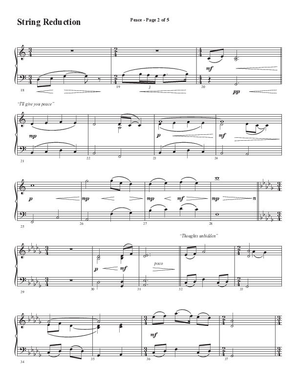 Peace (Choral Anthem SATB) String Reduction (Semsen Music / Arr. Daniel Semsen)