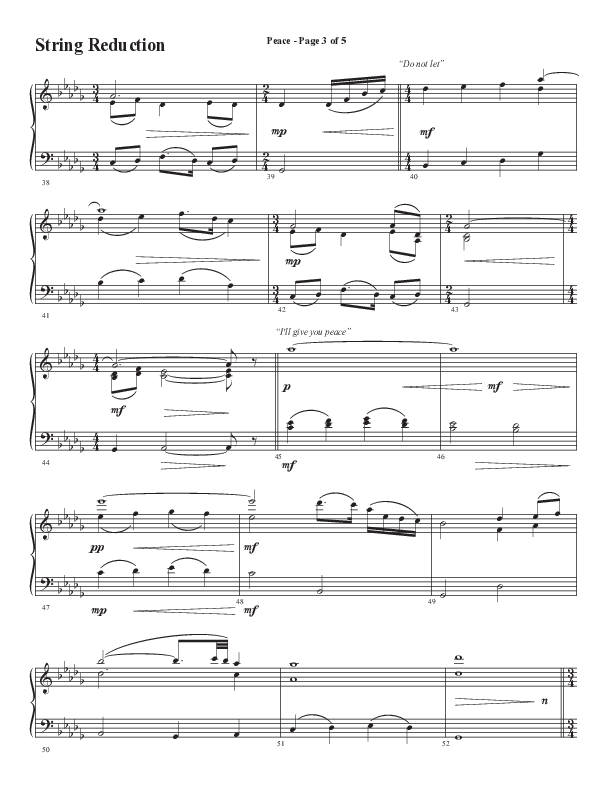 Peace (Choral Anthem SATB) String Reduction (Semsen Music / Arr. Daniel Semsen)