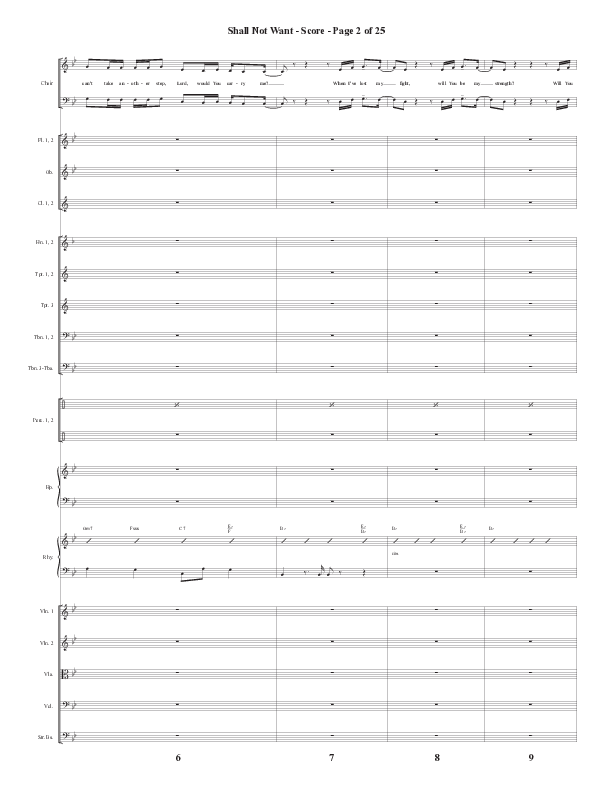 Shall Not Want (Choral Anthem SATB) Conductor's Score (Semsen Music / Arr. Phil Nitz)