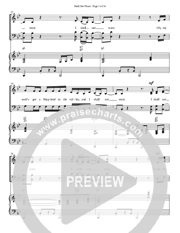Shall Not Want (Choral Anthem SATB) Anthem (SATB/Piano) (Semsen Music / Arr. Phil Nitz)