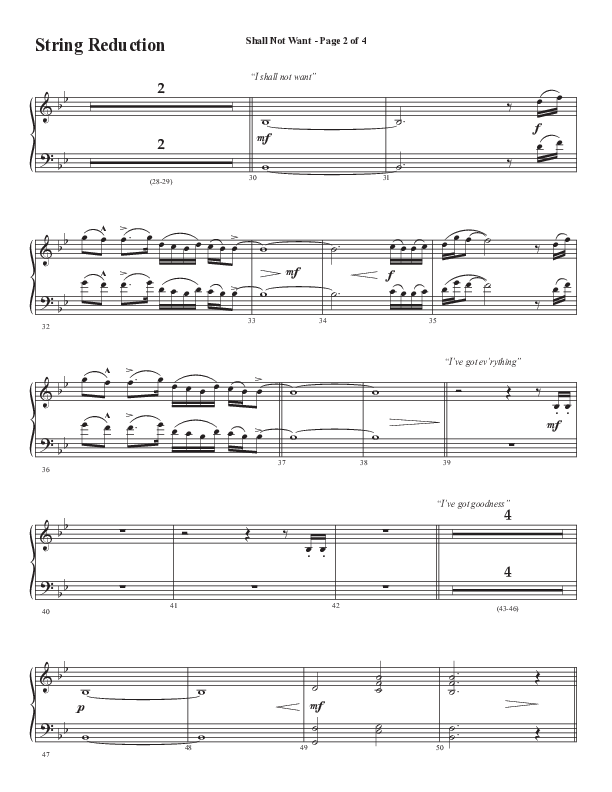 Shall Not Want (Choral Anthem SATB) String Reduction (Semsen Music / Arr. Phil Nitz)