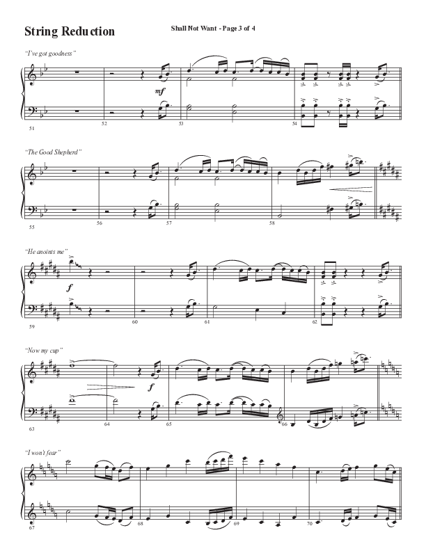 Shall Not Want (Choral Anthem SATB) String Reduction (Semsen Music / Arr. Phil Nitz)