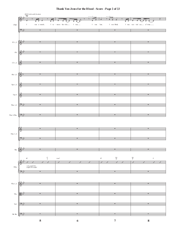 Thank You Jesus For The Blood with Glory To His Name (Choral Anthem SATB) Conductor's Score (Semsen Music / Arr. Cliff Duren)