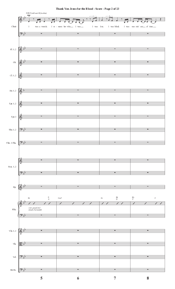 Thank You Jesus For The Blood with Glory To His Name (Choral Anthem SATB) Conductor's Score II (Semsen Music / Arr. Cliff Duren)