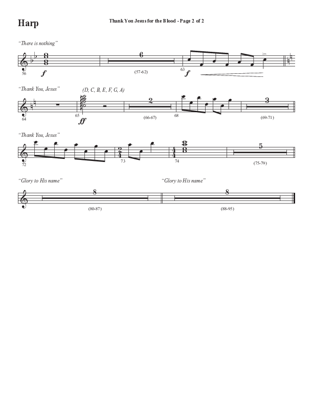 Thank You Jesus For The Blood with Glory To His Name (Choral Anthem SATB) Harp (Semsen Music / Arr. Cliff Duren)