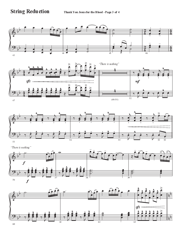 Thank You Jesus For The Blood with Glory To His Name (Choral Anthem SATB) String Reduction (Semsen Music / Arr. Cliff Duren)