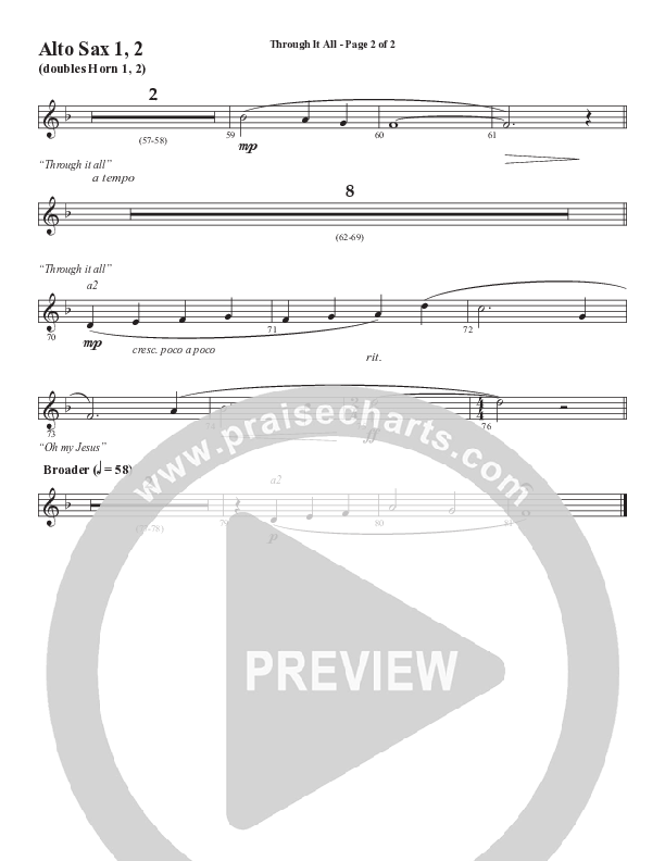 Through It All (Choral Anthem SATB) Alto Sax (Semsen Music / Arr. Michael Lee)