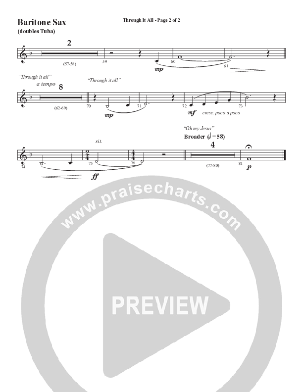 Through It All (Choral Anthem SATB) Bari Sax (Semsen Music / Arr. Michael Lee)
