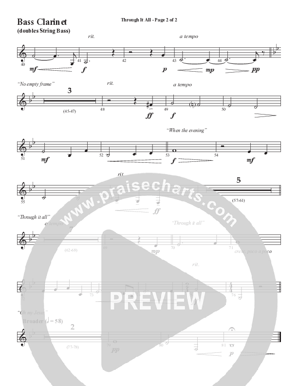 Through It All (Choral Anthem SATB) Bass Clarinet (Semsen Music / Arr. Michael Lee)